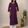 Dark Purple Muslin Kurti