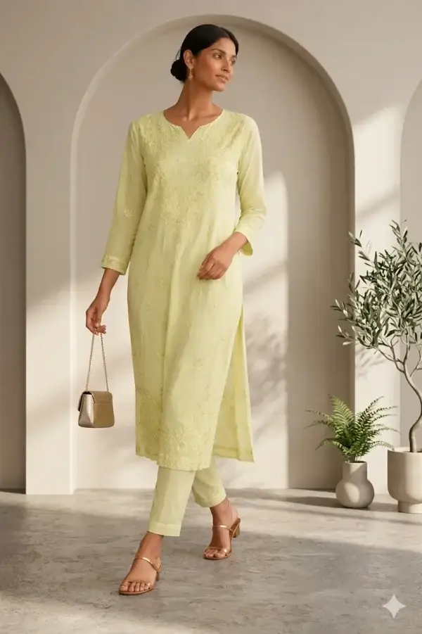 Mint Serenity Embroidered Kurta Set